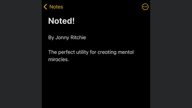 Noted by Jonny Ritchie