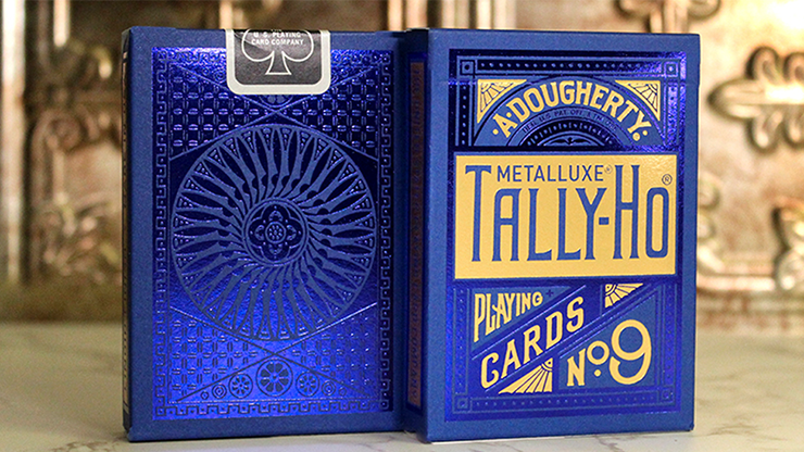 Tally-Ho Blue (Circle) MetalLuxe Playing Cards by US Playing Cards